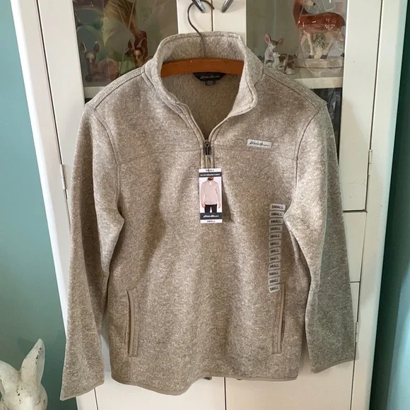 Eddie Bauer sz S 1/4 zip sweater fleece nwt - Picture 1 of 5